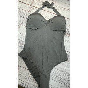 Sapph Beach Swimsuit NWT Grey Shimmery One Piece‎ Sz 10